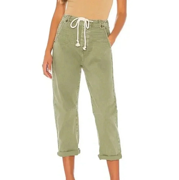 NWT Safari High Waist cropped jeans in super khaki by One Teaspoon size 23 - Picture 1 of 9